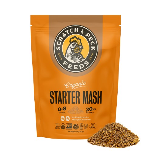 Scratch & Peck Starter Mash Chicken & Duck Organic 10 lb package
