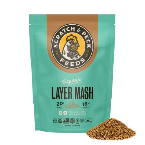 Scratch & Peck Layer Mash Chicken & Duck Organic 16% 10 lb package