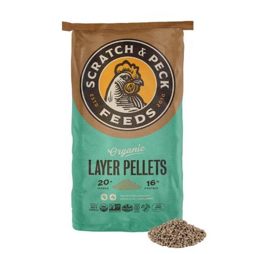 Scratch & Peck Layer Pellets Chicken & Duck Organic 16% 35 lb package