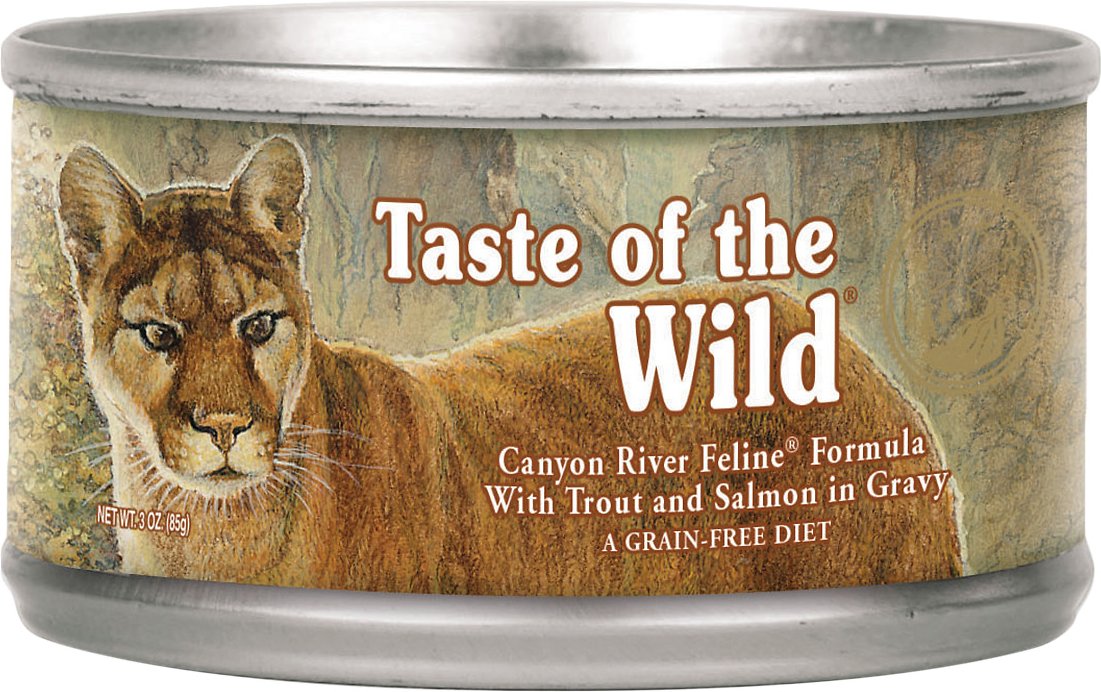 Taste of the Wild Canyon River Feline Recipe with Trout & Salmon in Gravy 3 oz cans, case of 24 package
