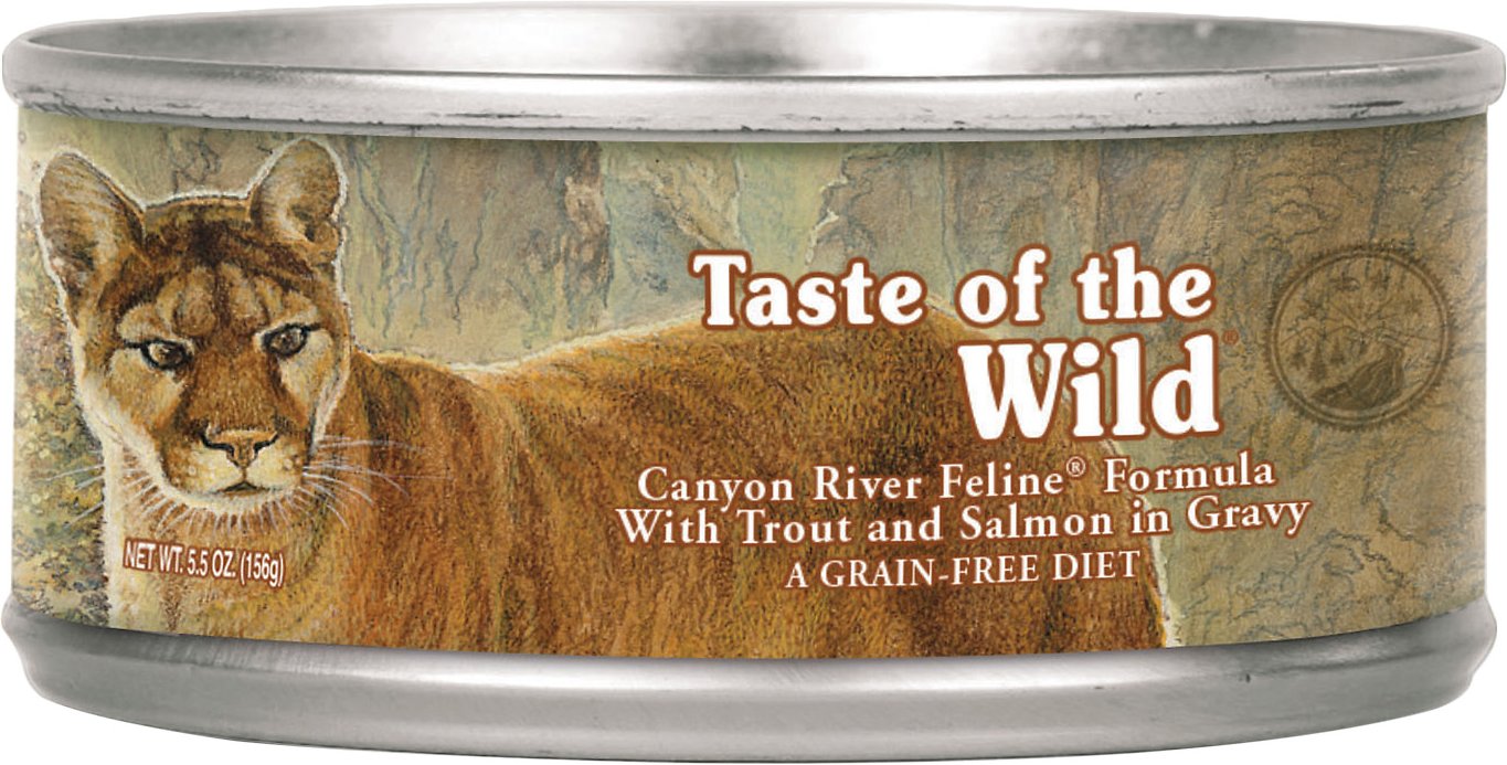 Taste of the Wild Canyon River Feline Recipe with Trout & Salmon in Gravy 5.5 oz cans, case of 24 package