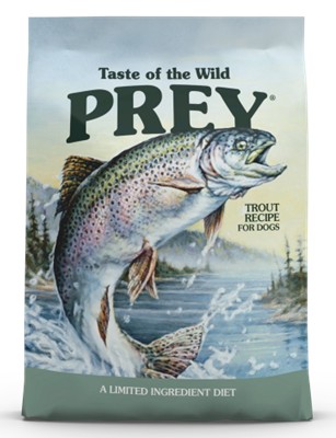 Taste of the Wild PREY Trout Limited Ingredient Recipe for Dogs 8 lb package