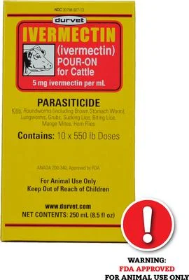 Durvet Ivermectin Pour-On for Cattle — 250 ml product