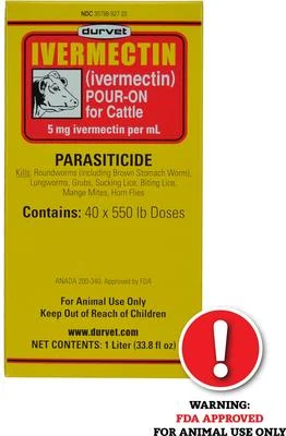 Durvet Ivermectin Pour-On for Cattle — 1 liter product