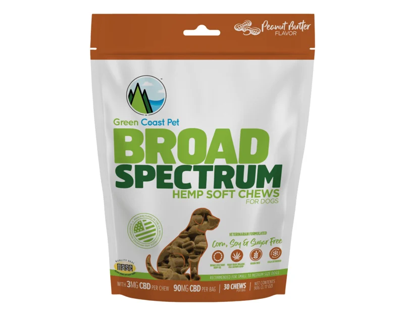 Green Coast Pet Broad-Spectrum Hemp Soft Chews — Peanut Butter — 30 chews product