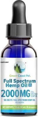 Green Coast Pet Full Spectrum Hemp Oil for Dogs — 2000 mg · 1 fl oz product
