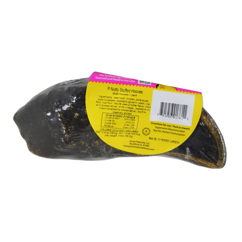 Jones Natural Chews Peanut Butter Flavor Stuffed Beef Hoof — 1 hoof product