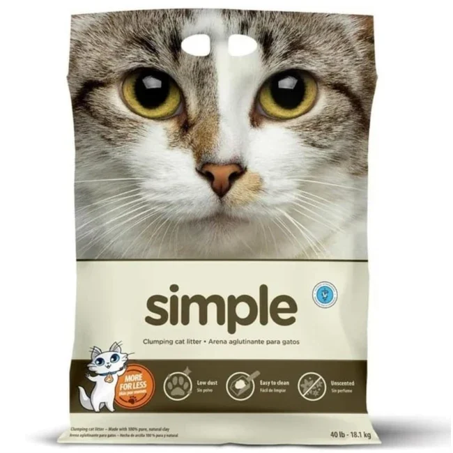 Simple Unscented Clumping Cat Litter — 40 lb product